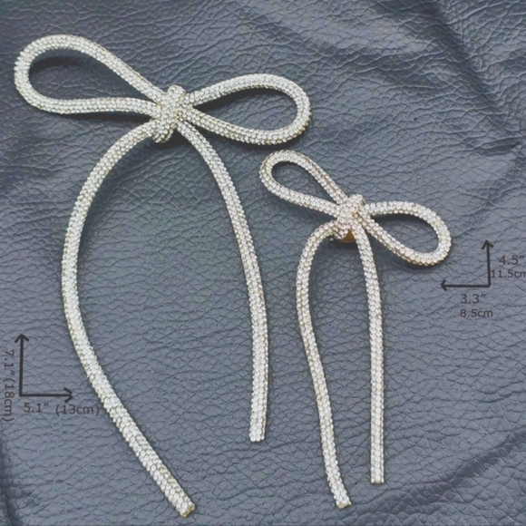 silver crystal rhinestone brooch bow pin - 5" x 6" NWOT - Picture 11 of 11